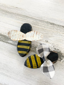 2 Mini wood bee bodies set