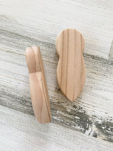 2 Mini wood bee bodies set