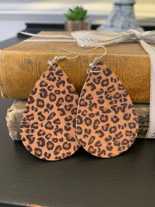 Leopard Drop Earrings