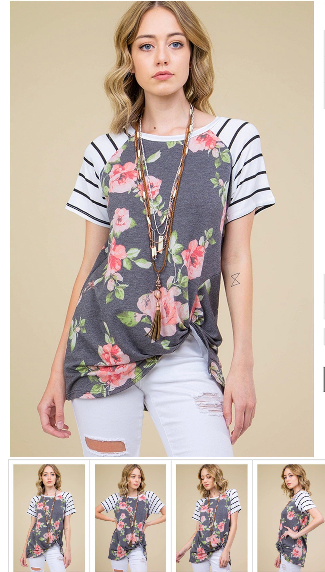 Plus Floral Knot Raglan